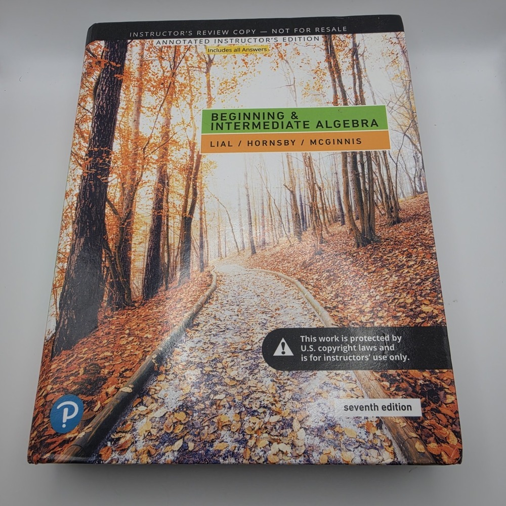 beginning and intermediate algebra 7th edition instructors copy 9780134897035